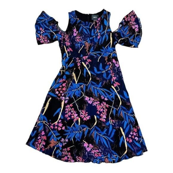 LAST CHANCE ANTHROPOLOGIE MAEVE Elia Cold-Shoulder Floral Dress Size 4 - Picture 3 of 10